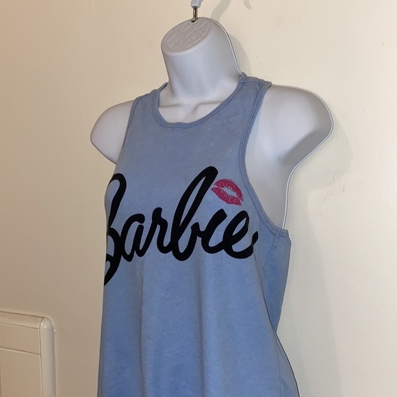 🥳HP🥳Women’s Light Blue Barbie Razorback Tank Top - Picture 4 of 11
